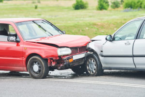 Car crash accident on street